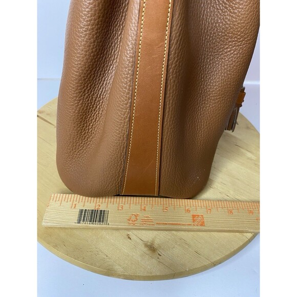 Dooney Bourke Large Leather Boho Bucket Bag Brown Tan Drawstring Crossbody - Picture 15 of 16